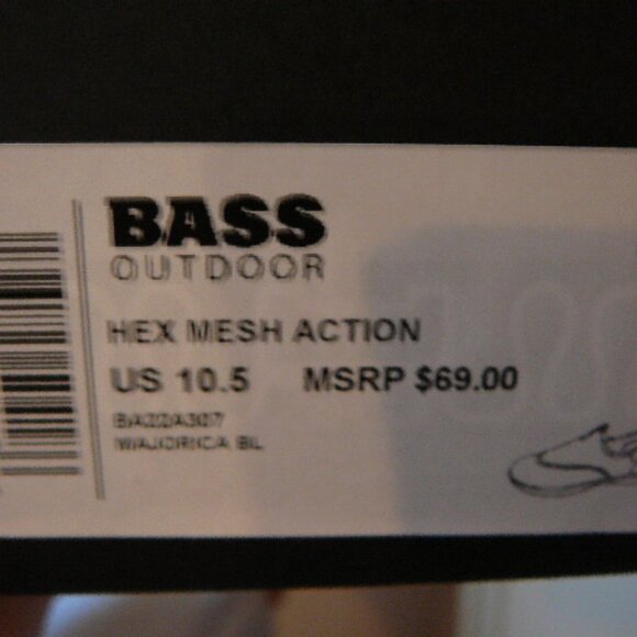 Bass Outdoor Men's Blue Hex Mesh Action Slide On Traction Hiking Shoes-10.5 - Picture 11 of 11